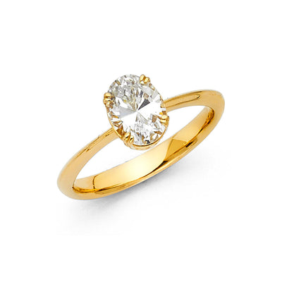 14K Yellow CZ Engagement Ring 2.4grams