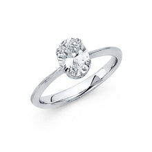 Load image into Gallery viewer, 14K White CZ Engagement Ring 2.4grams