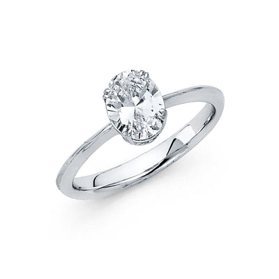 14K White CZ Engagement Ring 2.4grams