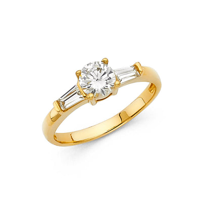 14K Yellow CZ Engagement Ring 1.9grams