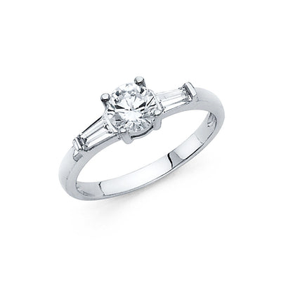 14K White CZ Engagement Ring 1.9grams