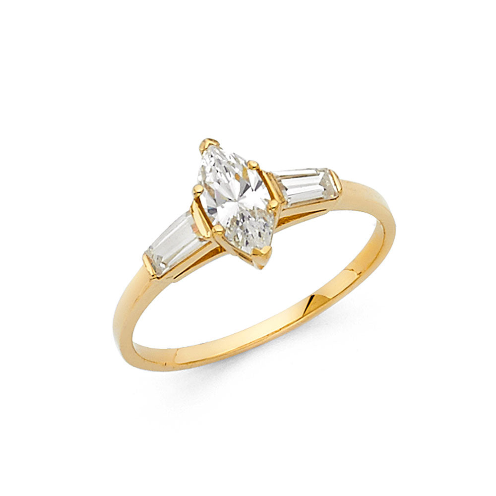 14K Yellow CZ Engagement Ring 1.8grams