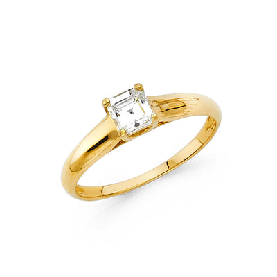 14K Yellow CZ Engagement Ring 1.7grams