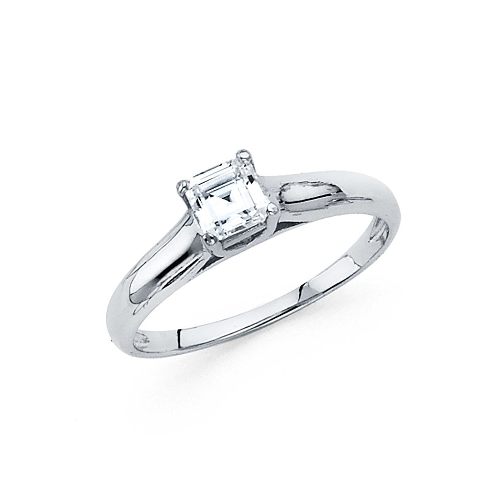 14K White CZ Engagement Ring 1.7grams