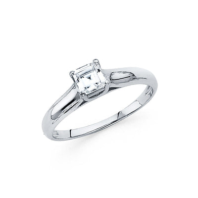 14K White CZ Engagement Ring 1.7grams