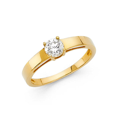 14K Yellow CZ Engagement Ring 2grams