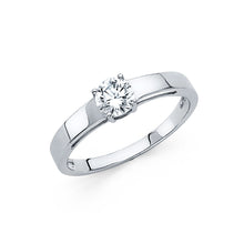 Load image into Gallery viewer, 14K White CZ Engagement Ring 2grams