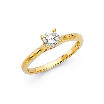 14K Yellow CZ Engagement Ring 2.4grams