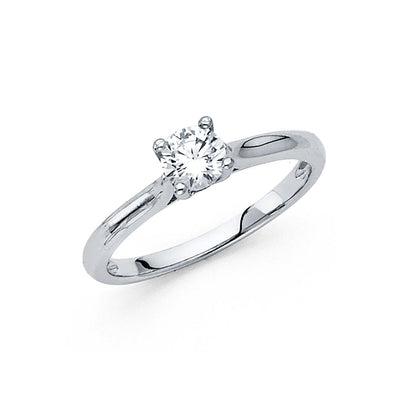 14K White CZ Engagement Ring 2.4grams