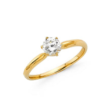 Load image into Gallery viewer, 14K Yellow CZ Engagement Ring 2.1grams