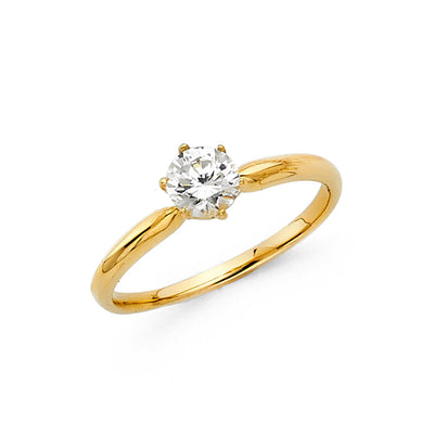 14K Yellow CZ Engagement Ring 2.1grams