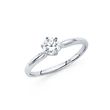 Load image into Gallery viewer, 14K White CZ Engagement Ring 2.1grams