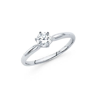 14K White CZ Engagement Ring 2.1grams