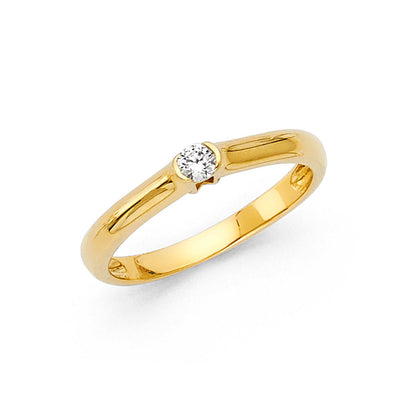 14K Yellow CZ Engagement Ring 1.7grams