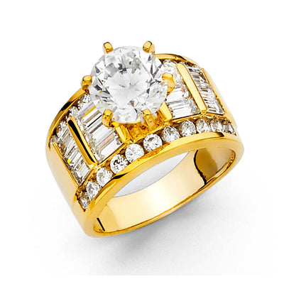 14K Yellow CZ Engagement Ring