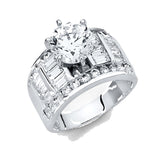 14K White CZ Engagement Ring