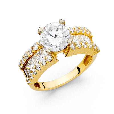 14K Yellow CZ Engagement Ring