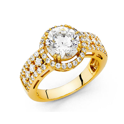 14K Yellow CZ Engagement Ring 5.7grams