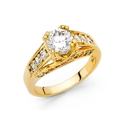 14K Yellow CZ Engagement Ring 5.6grams