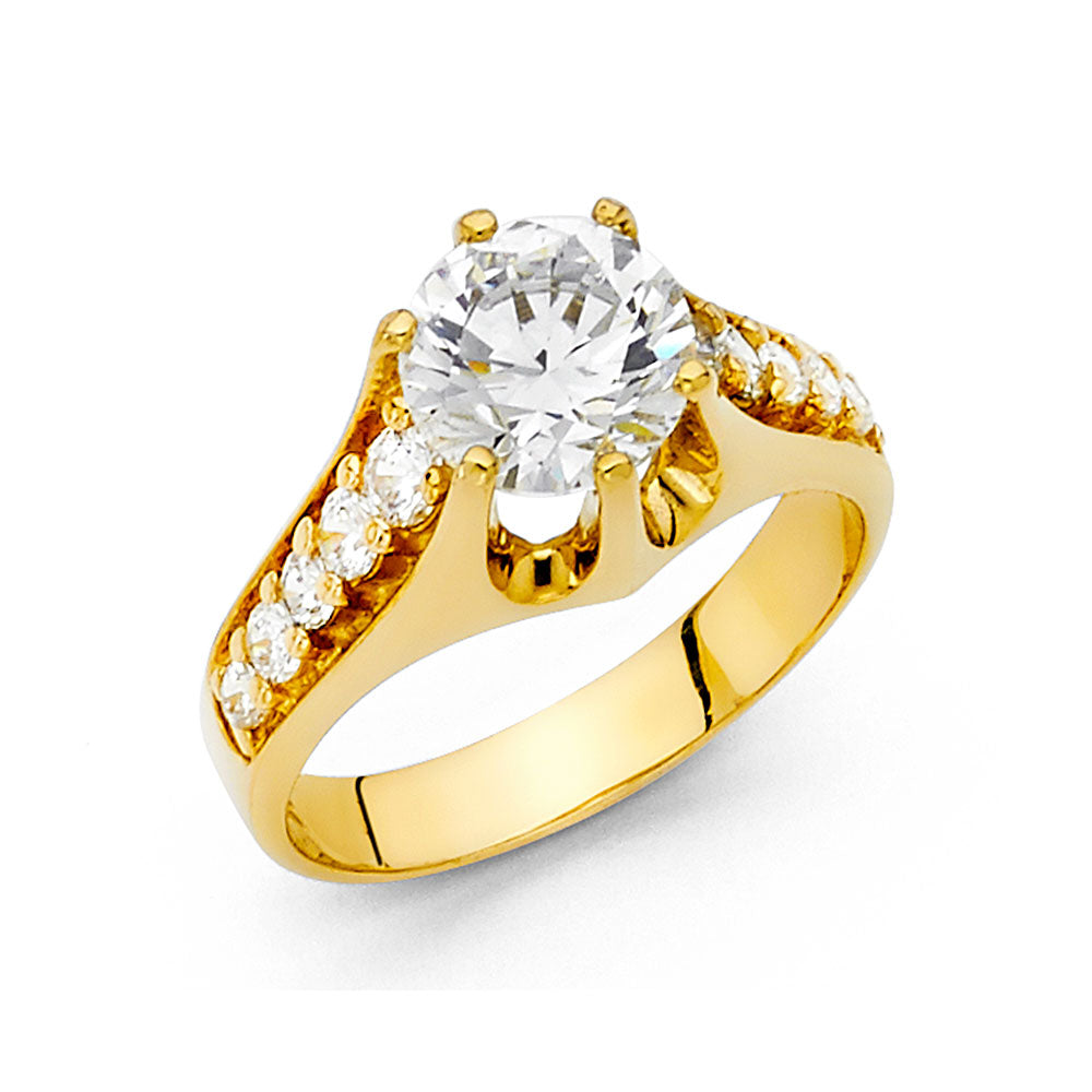 14K Yellow CZ Engagement Ring 5grams