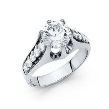 Load image into Gallery viewer, 14K White CZ Engagement Ring 5grams