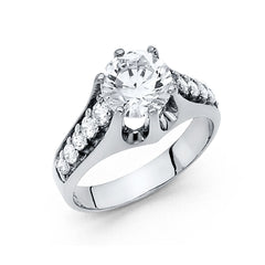 14K White CZ Engagement Ring 5grams