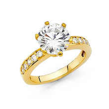 Load image into Gallery viewer, 14K Yellow Gold 2.5mm Clear CZ Engagement Ring - silverdepot
