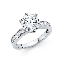 Load image into Gallery viewer, 14K White CZ Engagement Ring 4.4grams