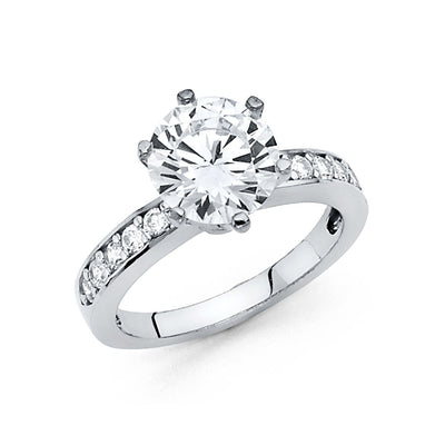 14K White CZ Engagement Ring 4.4grams