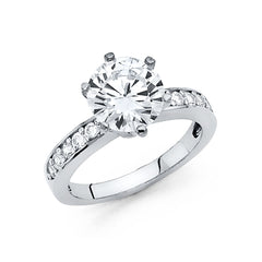 14K White CZ Engagement Ring 4.4grams