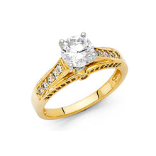Load image into Gallery viewer, 14K White CZ Engagement Ring 4grams