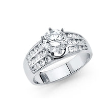 Load image into Gallery viewer, 14K White CZ Engagement Ring 4.3grams