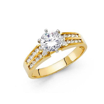 14K Yellow Gold 4mm CZ Engagement Ring