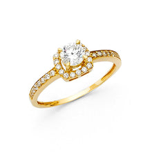 Load image into Gallery viewer, 14K Yellow Gold 1.5mm Round CZ Engagement Ring