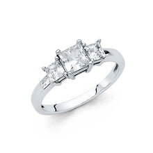 Load image into Gallery viewer, 14K White Gold Polished Clear CZ Engagement Ring