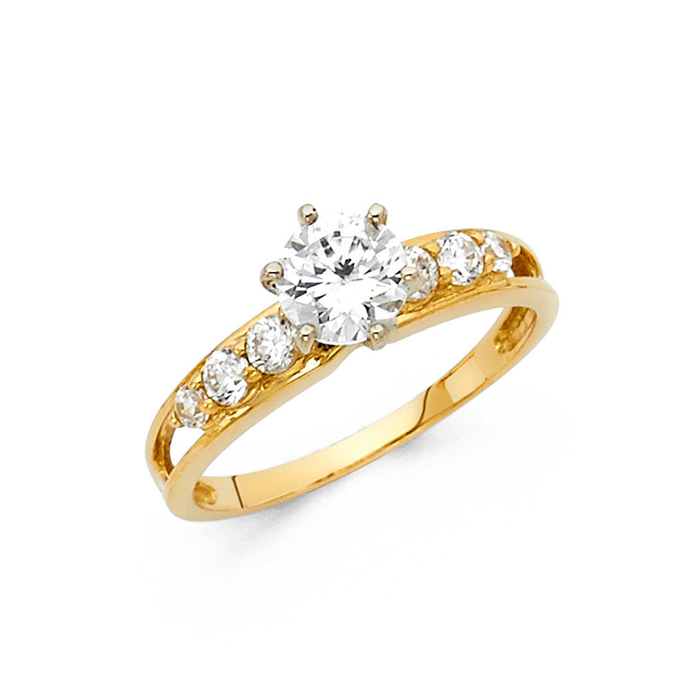 14K Yellow CZ Engagement Ring 2.5grams