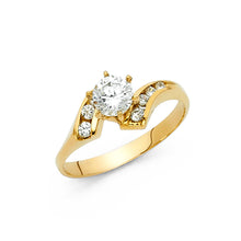 Load image into Gallery viewer, 14K Yellow CZ Engagement Ring 2.1grams