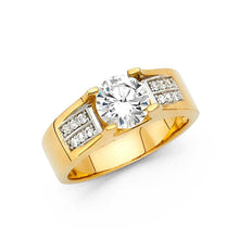 Load image into Gallery viewer, 14K Yellow Gold 5mm Fancy And Clear CZ Engagement Rings - silverdepot