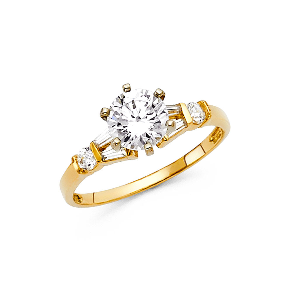 14K Yellow CZ Engagement Ring 2.4grams