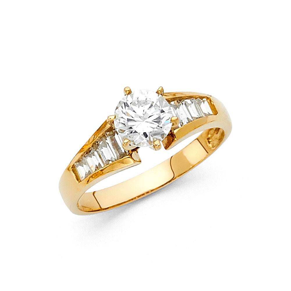 14K Yellow CZ Engagement Ring 2.9grams