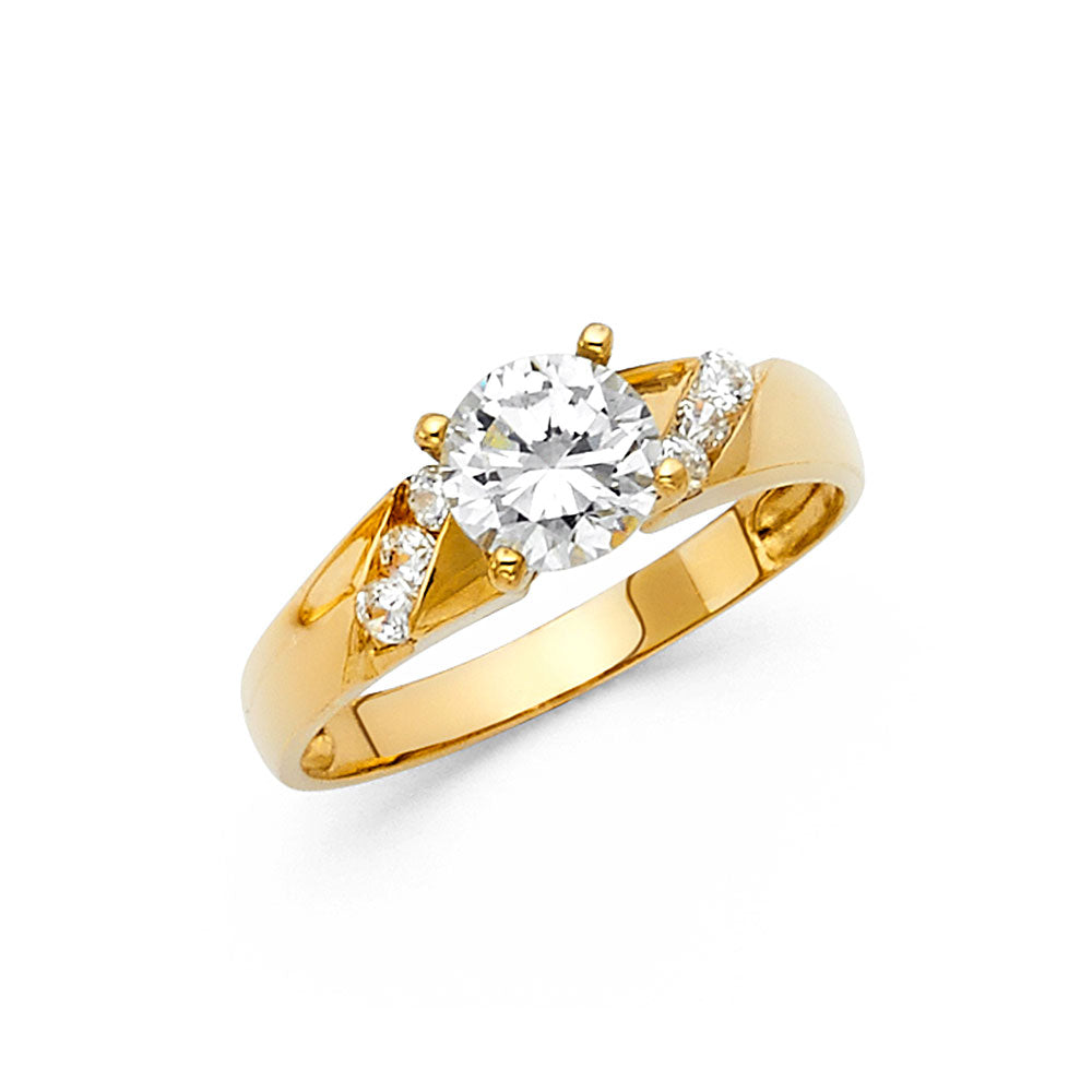 14K Yellow CZ Engagement Ring 2.6grams