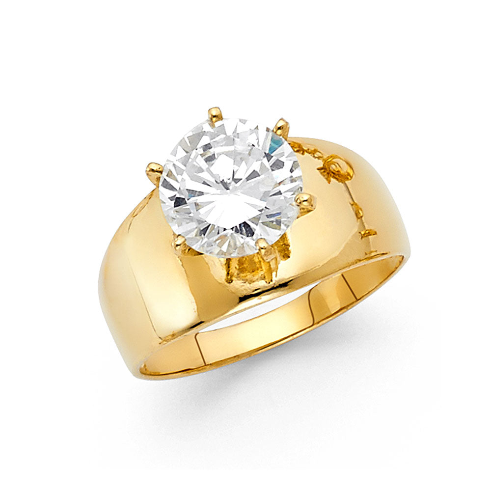 14K Yellow CZ Engagement Ring 3.9grams