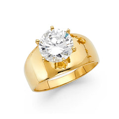 14K Yellow CZ Engagement Ring 3.9grams