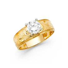 Load image into Gallery viewer, 14K Yellow CZ Engagement Ring 4.6grams