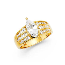 Load image into Gallery viewer, 14K Yellow Gold 7mm Fancy And Clear CZ Engagement Rings - silverdepot
