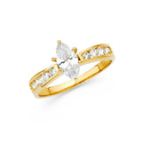 14K Yellow CZ Engagement Ring 2.8grams