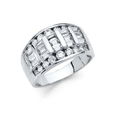 14K White Gold 10mm Clear CZ Fancy Ring