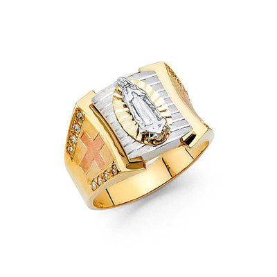 14K Two Tone CZ Men's Rings - silverdepot