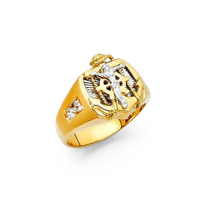 14K Two Tone CZ Men's Rings - silverdepot