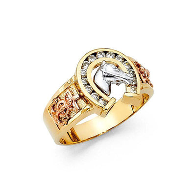 14K Yellow Gold CZ Men's Rings - silverdepot